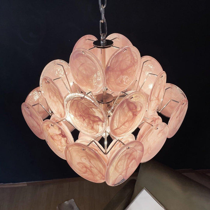 Murano Pink Disks Chandelier - DWHOME