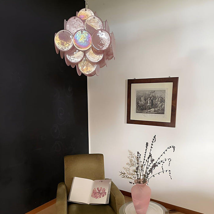 Murano Pink Disks Chandelier - DWHOME