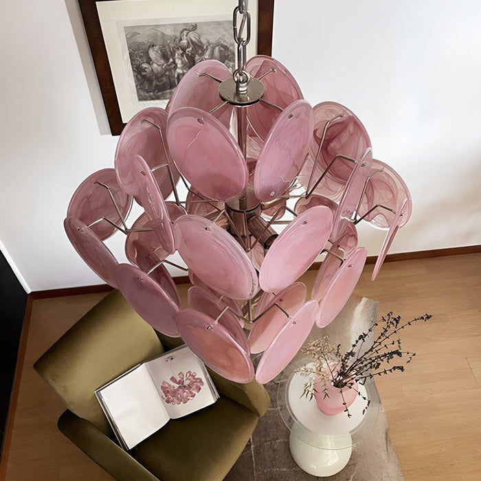 Murano Pink Disks Chandelier - DWHOME