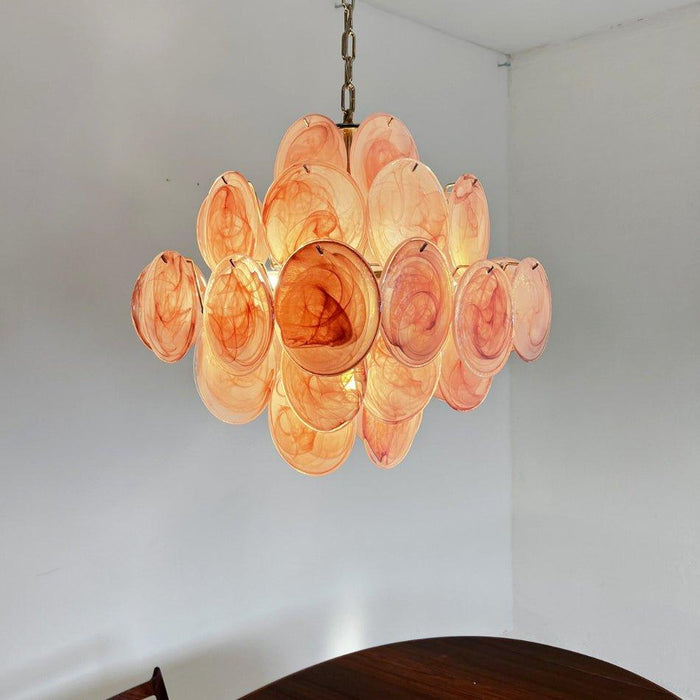 Murano Pink Disks Chandelier - DWHOME