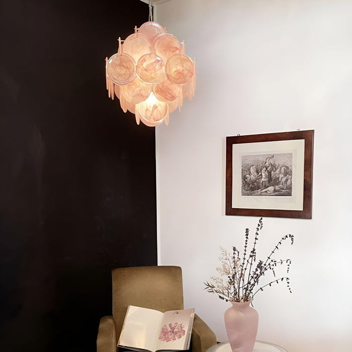 Murano Pink Disks Chandelier - DWHOME