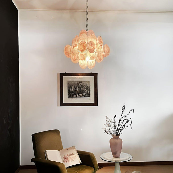 Murano Pink Disks Chandelier - DWHOME