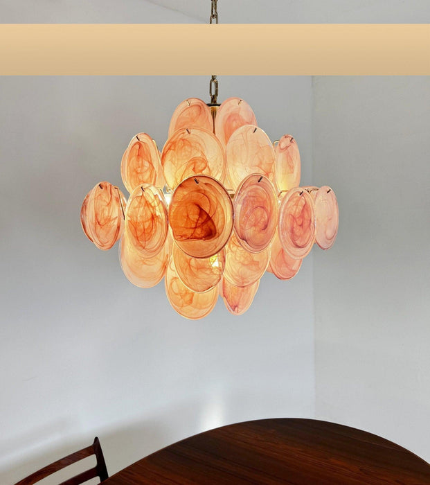 Murano Pink Disks Chandelier - DWHOME