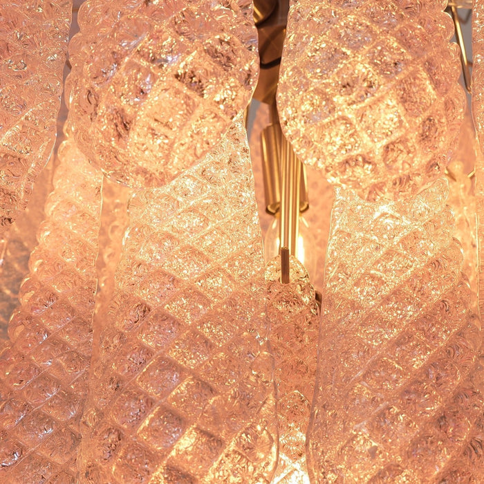 Murano Pink Glass Dewdrop Chandelier-DWHOME