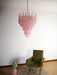 Murano Pink Glass Dewdrop Chandelier-DWHOME