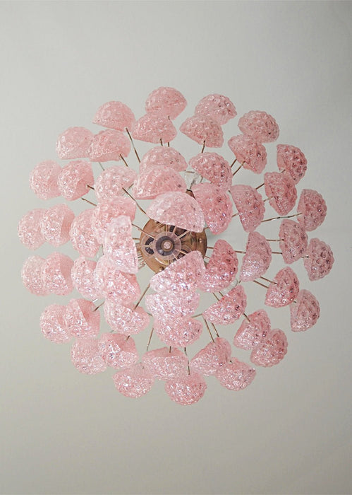Murano Pink Glass Droplet Chandelier-DWHOME