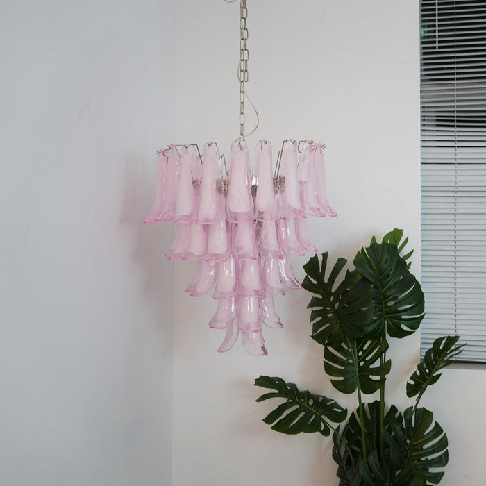 Murano Pink Glass Petals Chandelier-DWHOME