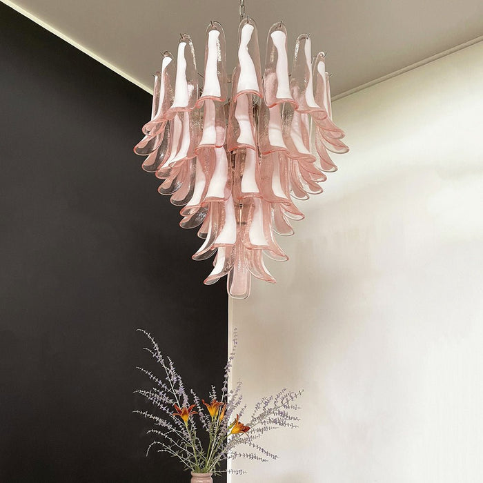Murano Pink Glass Petals Chandelier-DWHOME