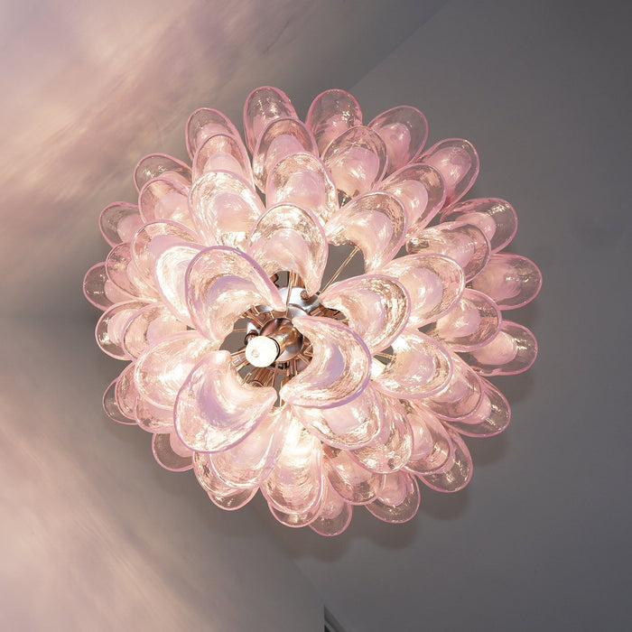 Murano Pink Glass Petals Chandelier-DWHOME