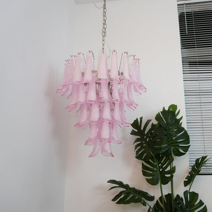Murano Pink Glass Petals Chandelier-DWHOME