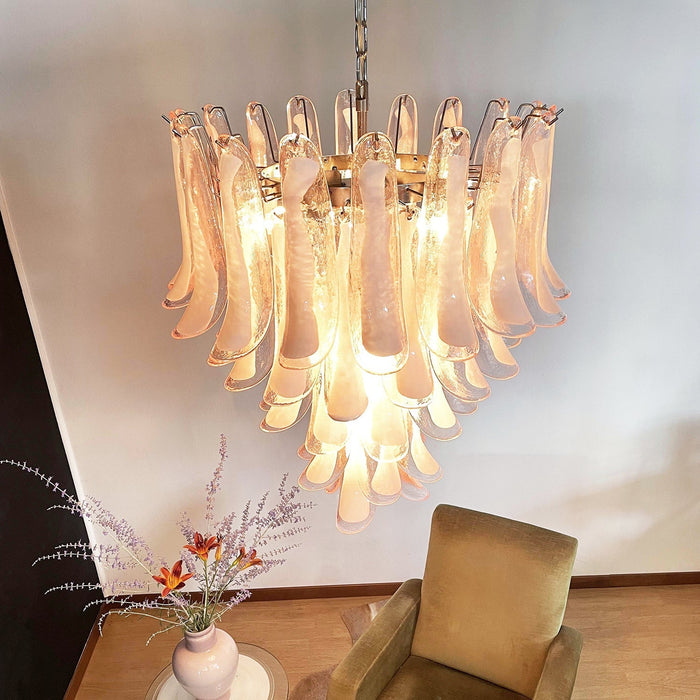 Murano Pink Glass Petals Chandelier-DWHOME