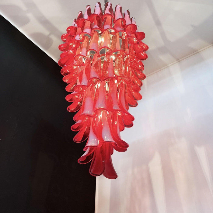 Murano Red Petals Spiral Chandelier - DWHOME