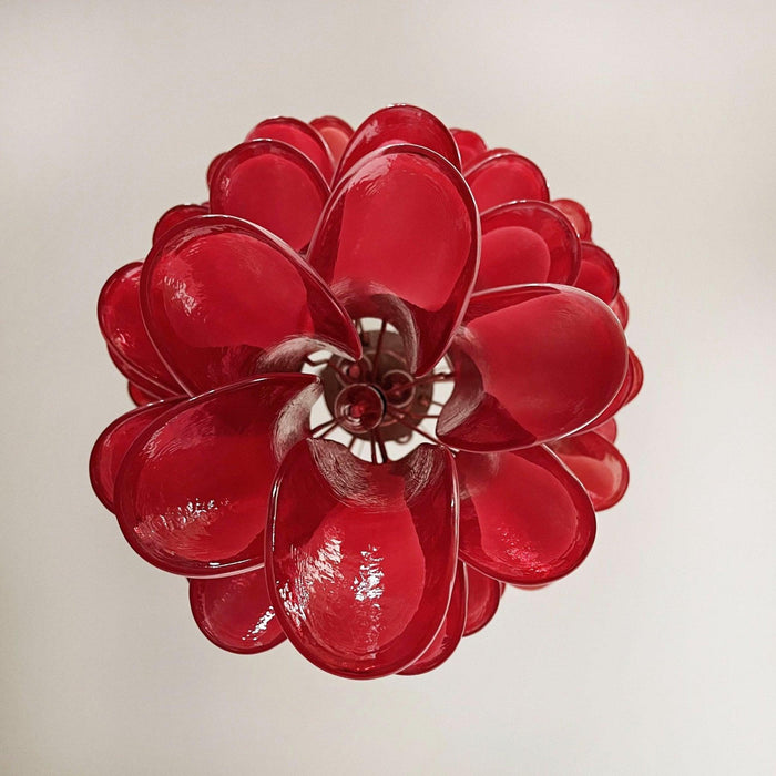 Murano Red Petals Spiral Chandelier - DWHOME