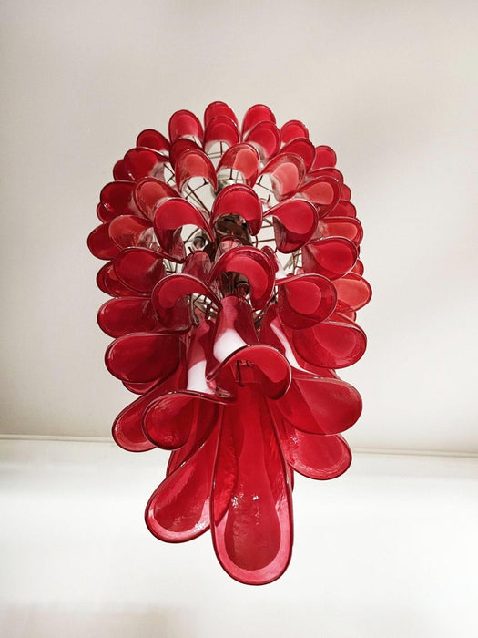 Murano Red Petals Spiral Chandelier - DWHOME