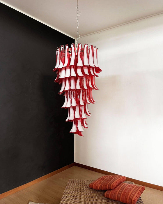 Murano Red Petals Spiral Chandelier - DWHOME