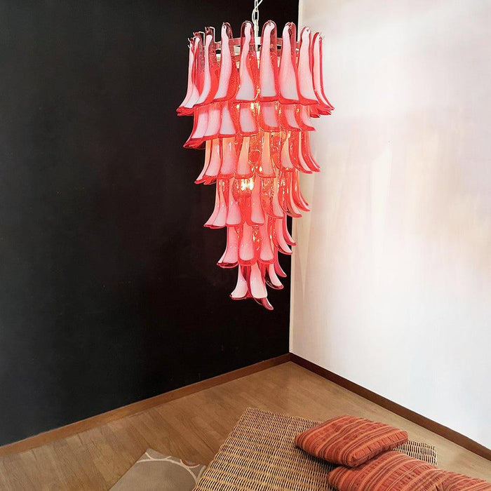 Murano Red Petals Spiral Chandelier - DWHOME