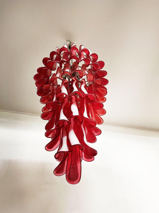 Murano Red Petals Spiral Chandelier - DWHOME