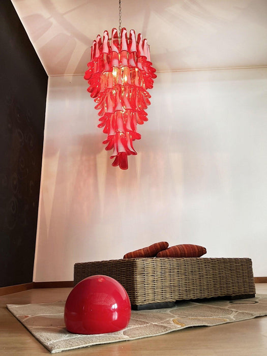 Murano Red Petals Spiral Chandelier - DWHOME