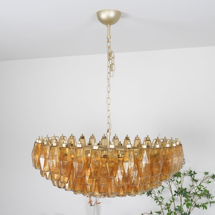 Murano Rhombus Amber Glass Chandelier - DWHOME