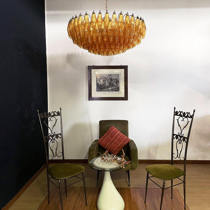 Murano Rhombus Amber Glass Chandelier - DWHOME