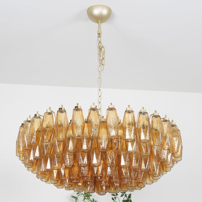 Murano Rhombus Amber Glass Chandelier - DWHOME