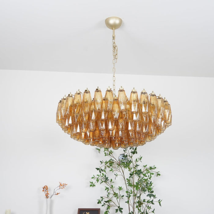 Murano Rhombus Amber Glass Chandelier - DWHOME