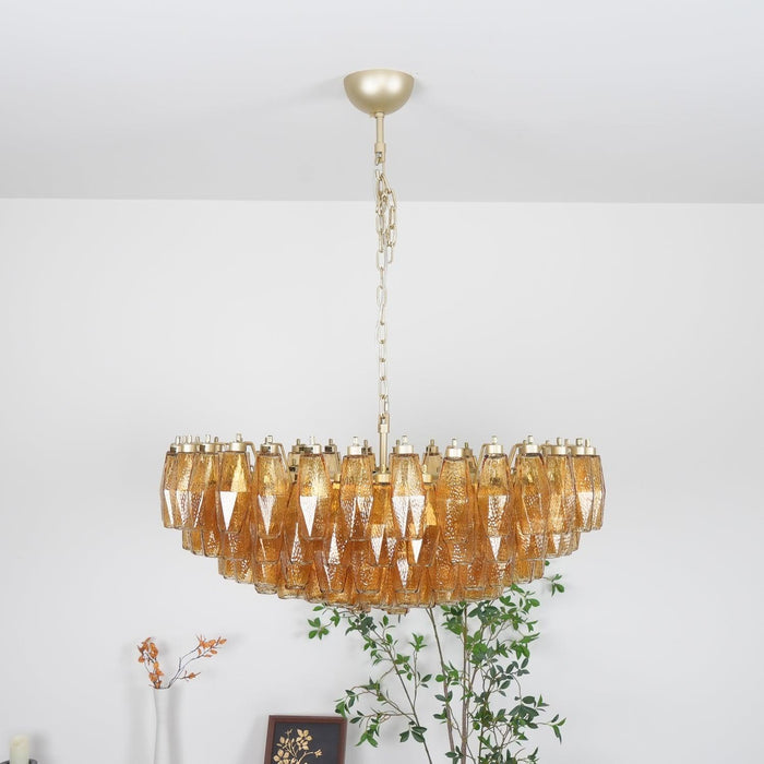 Murano Rhombus Amber Glass Chandelier - DWHOME