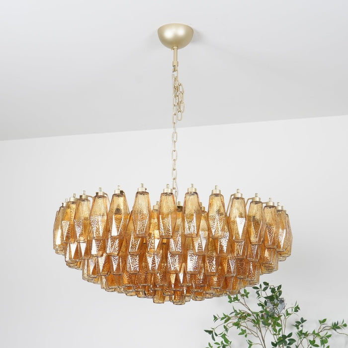 Murano Rhombus Amber Glass Chandelier - DWHOME