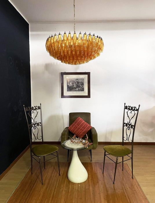 Murano Rhombus Amber Glass Chandelier - DWHOME