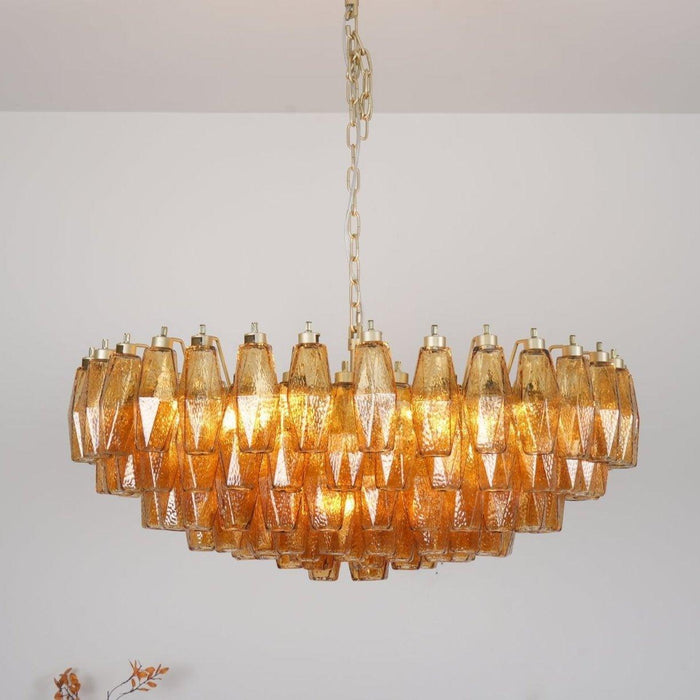 Murano Rhombus Amber Glass Chandelier - DWHOME