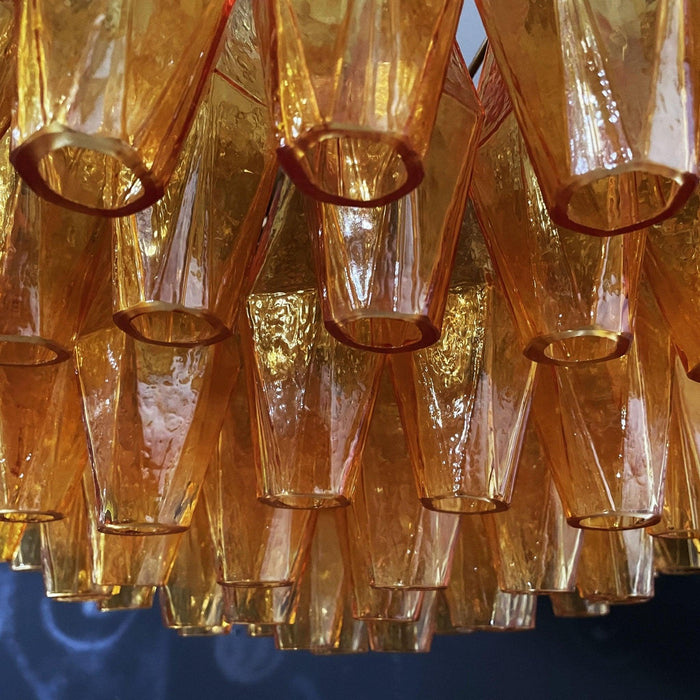 Murano Rhombus Amber Glass Chandelier - DWHOME