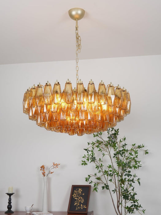 Murano Rhombus Amber Glass Chandelier - DWHOME