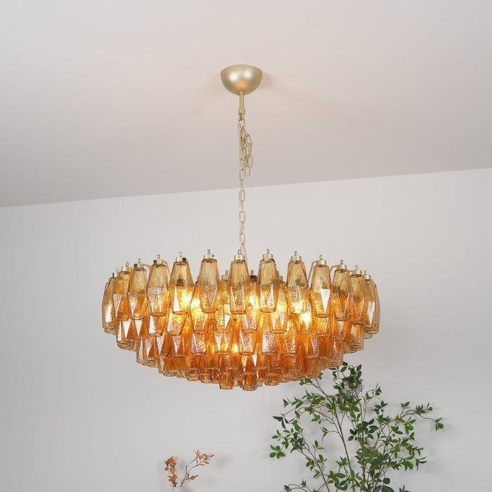 Murano Rhombus Amber Glass Chandelier - DWHOME