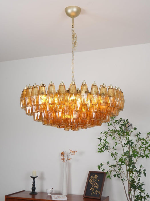 Murano Rhombus Amber Glass Chandelier - DWHOME