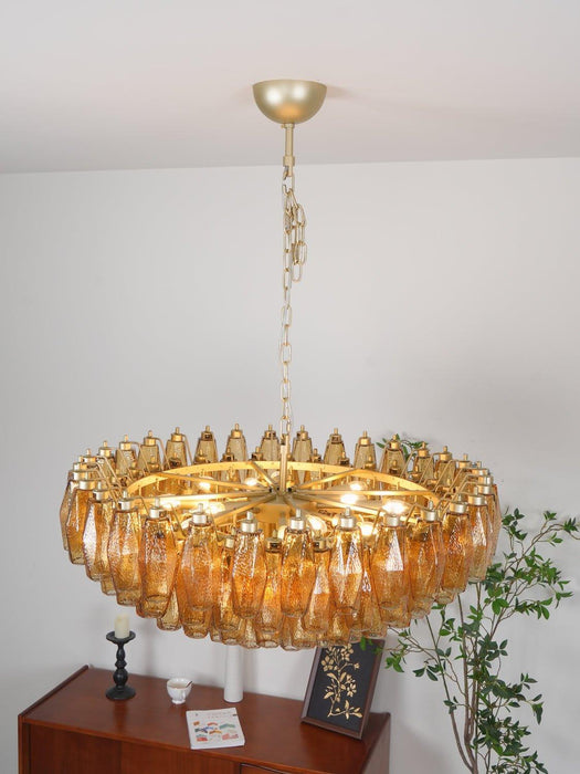 Murano Rhombus Amber Glass Chandelier - DWHOME