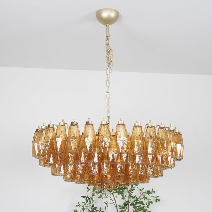 Murano Rhombus Amber Glass Chandelier - DWHOME