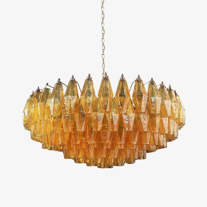 Murano Rhombus Amber Glass Chandelier - DWHOME