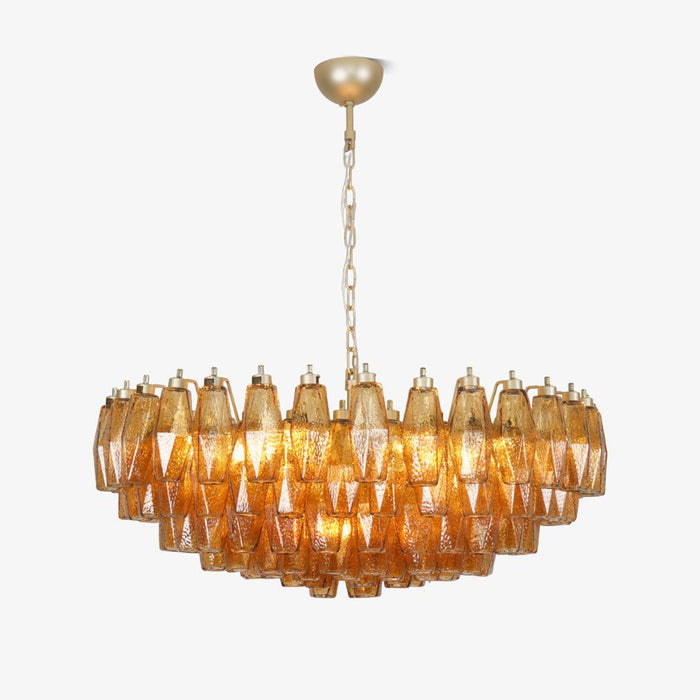 Murano Rhombus Amber Glass Chandelier - DWHOME