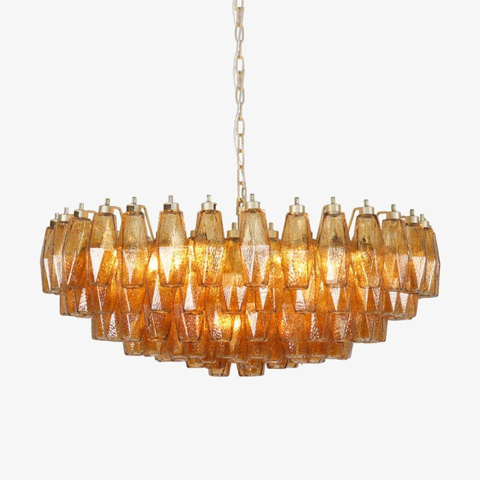 Murano Rhombus Amber Glass Chandelier - DWHOME