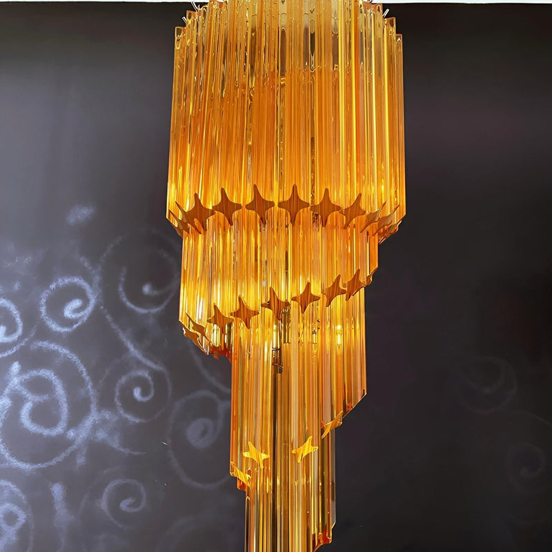 Murano Spiral Prism Glass Chandelier-DWHOME