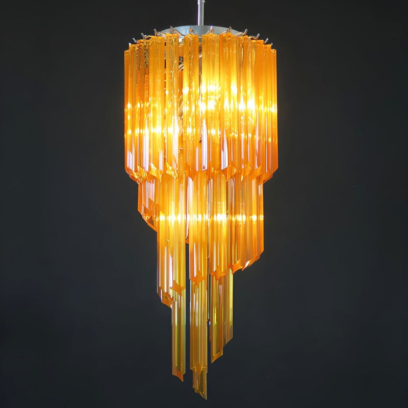 Murano Spiral Prism Glass Chandelier-DWHOME