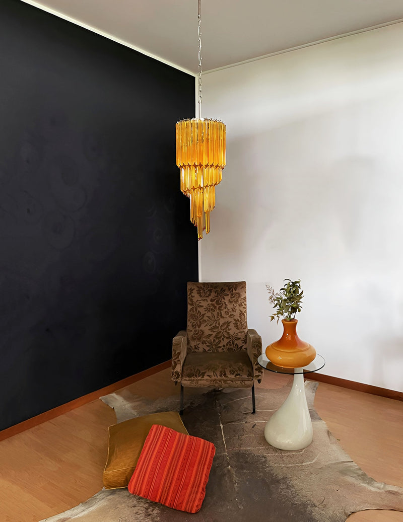 Murano Spiral Prism Glass Chandelier-DWHOME