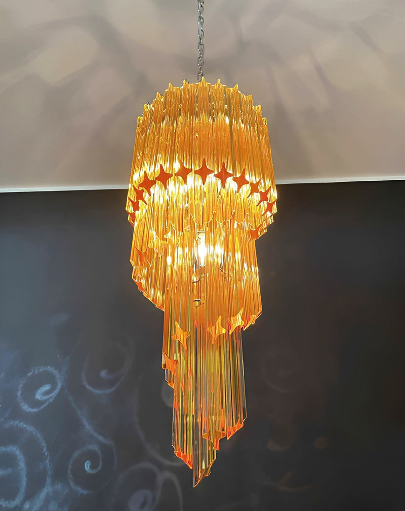 Murano Spiral Prism Glass Chandelier-DWHOME