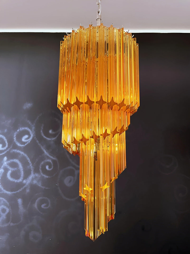 Murano Spiral Prism Glass Chandelier-DWHOME
