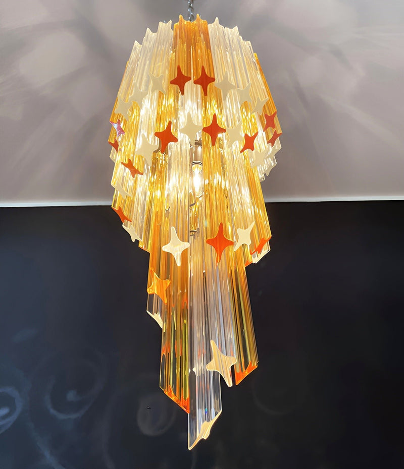 Murano Spiral Prism Glass Chandelier-DWHOME