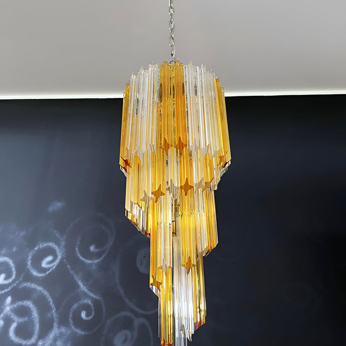 Murano Spiral Prism Glass Chandelier-DWHOME