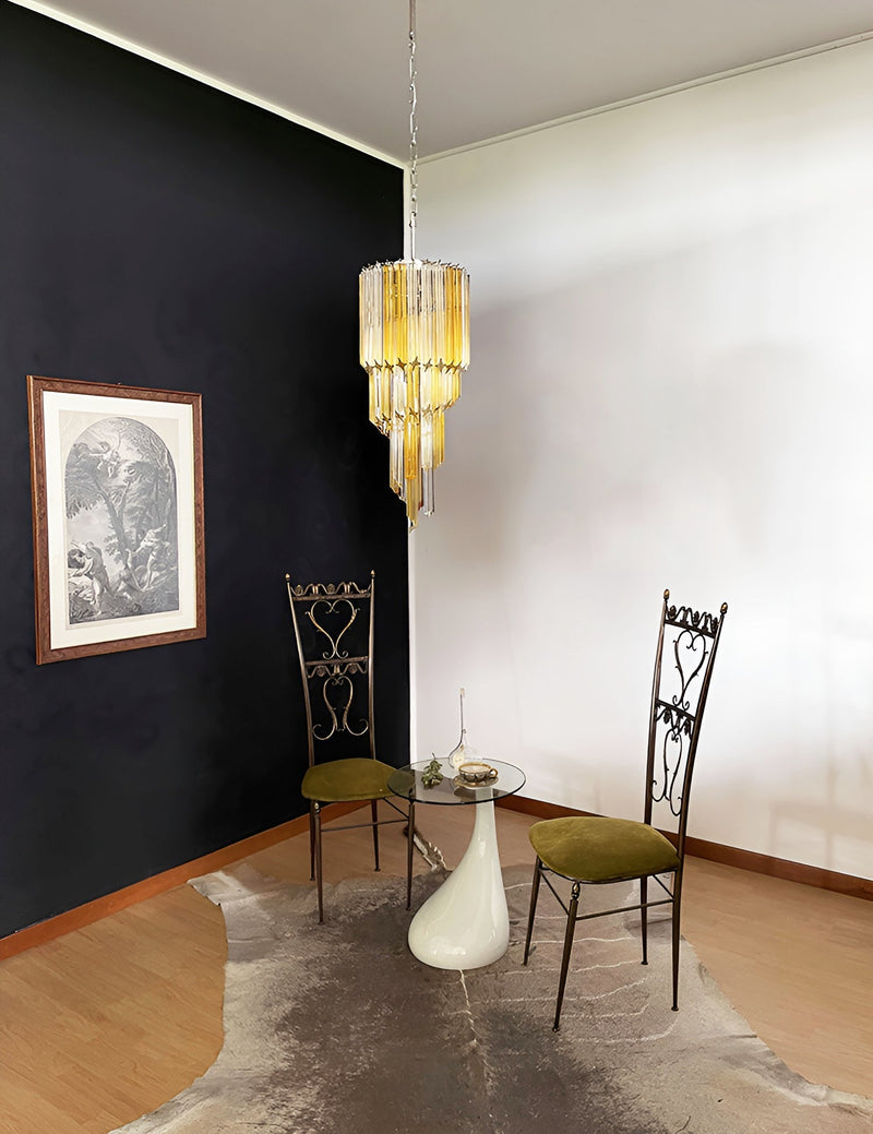 Murano Spiral Prism Glass Chandelier-DWHOME