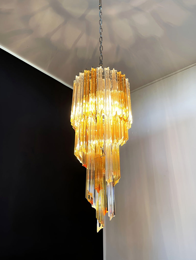 Murano Spiral Prism Glass Chandelier-DWHOME