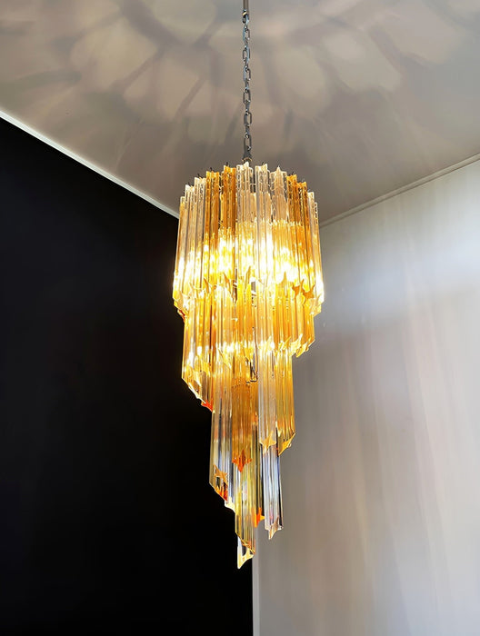 Murano Spiral Prism Glass Chandelier-DWHOME