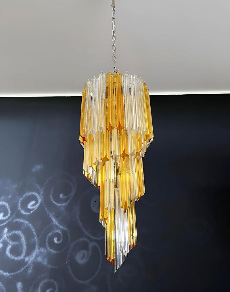 Murano Spiral Prism Glass Chandelier-DWHOME